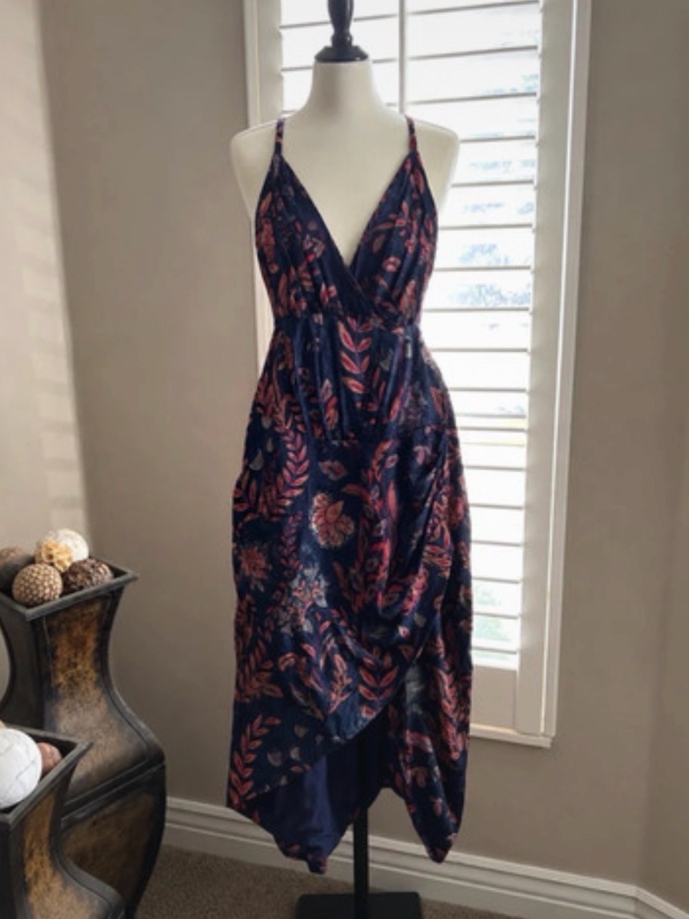 NWT Averie Halley Draped Corset Midi Dress Floral Plus Size 3XL